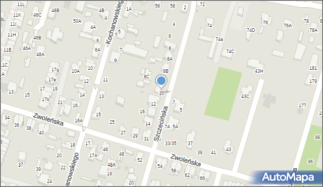 Radom, Szczecińska, 10, mapa Radomia