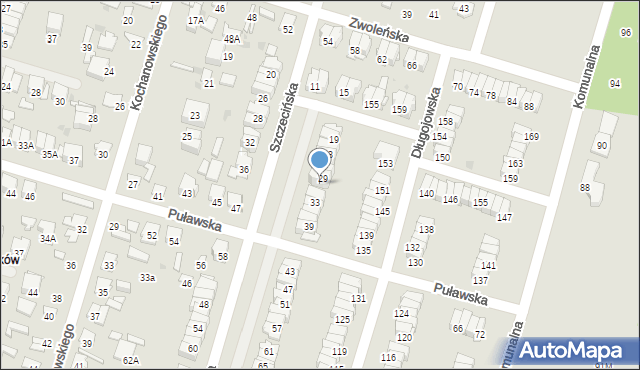 Radom, Szczecińska, 31, mapa Radomia