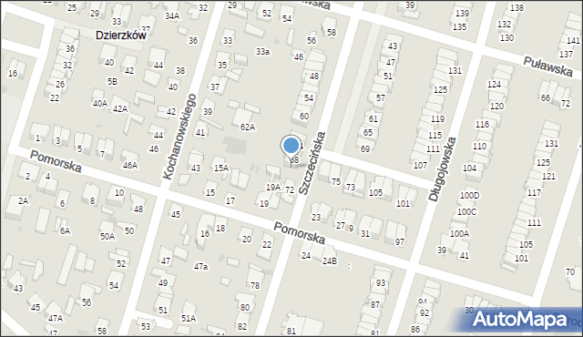 Radom, Szczecińska, 70, mapa Radomia