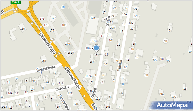 Radom, Szara, 7, mapa Radomia