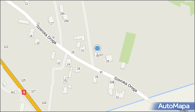 Radom, Szeroka Droga, 33, mapa Radomia
