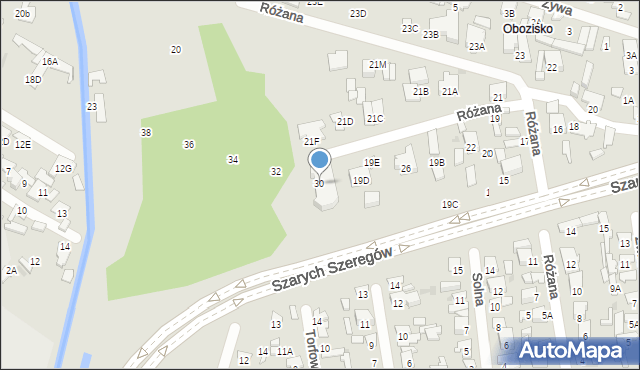 Radom, Szarych Szeregów, 30, mapa Radomia