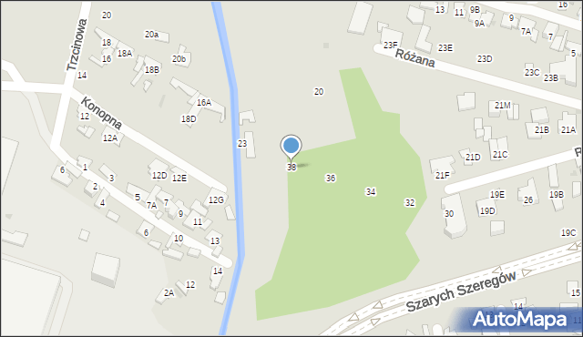 Radom, Szarych Szeregów, 38, mapa Radomia