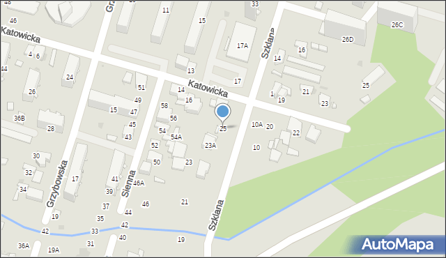 Radom, Szklana, 25, mapa Radomia