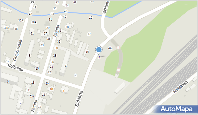 Radom, Szklana, 4, mapa Radomia