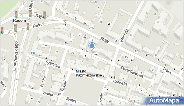 Radom, Szwarlikowska, 12, mapa Radomia