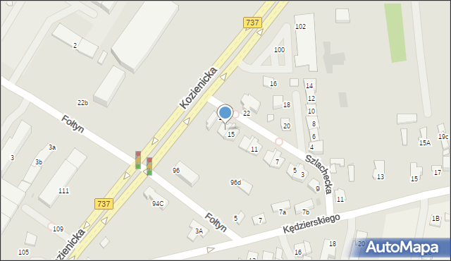 Radom, Szlachecka, 17, mapa Radomia