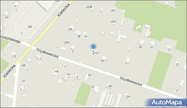 Radom, Szydłowiecka, 5, mapa Radomia