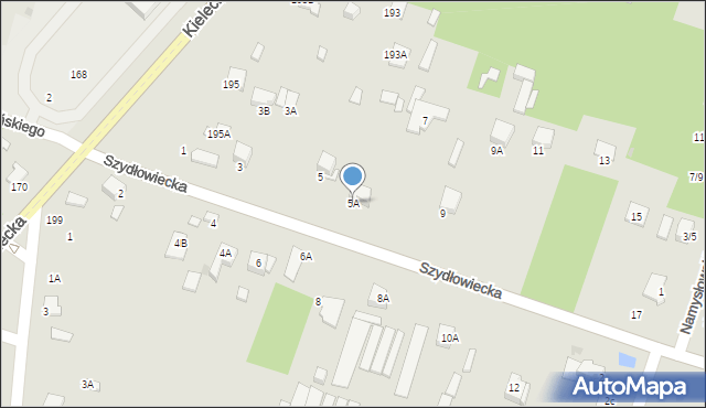 Radom, Szydłowiecka, 5A, mapa Radomia