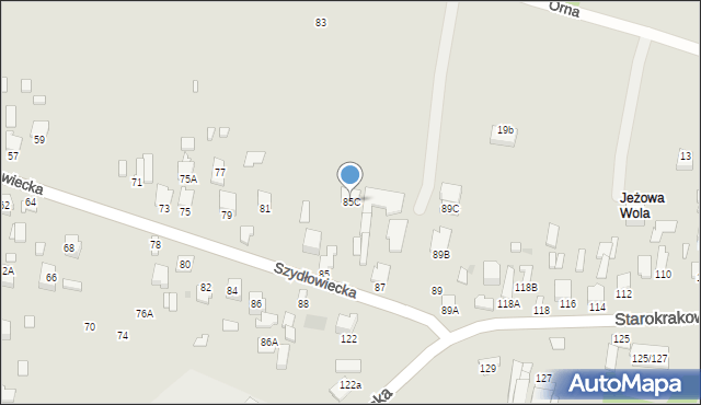 Radom, Szydłowiecka, 85C, mapa Radomia