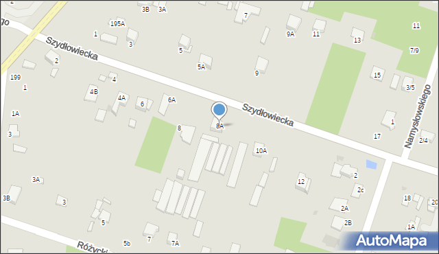 Radom, Szydłowiecka, 8A, mapa Radomia