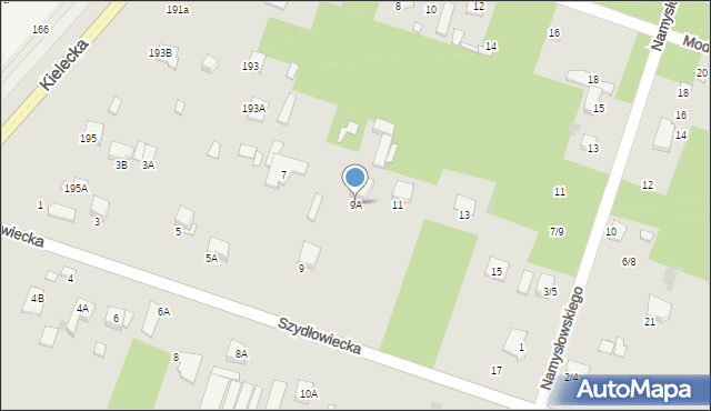 Radom, Szydłowiecka, 9A, mapa Radomia