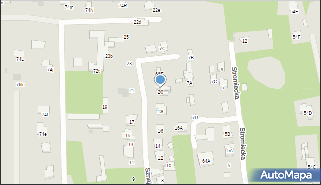 Radom, Sznajdra Piotra, 20, mapa Radomia