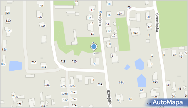 Radom, Sznajdra Piotra, 7, mapa Radomia