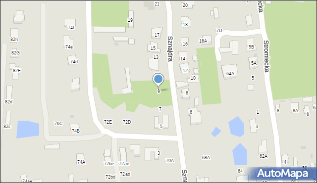 Radom, Sznajdra Piotra, 9, mapa Radomia