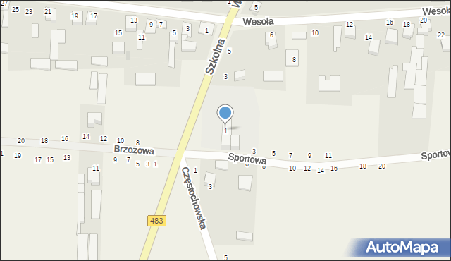 Radostków-Kolonia, Szkolna, 1, mapa Radostków-Kolonia