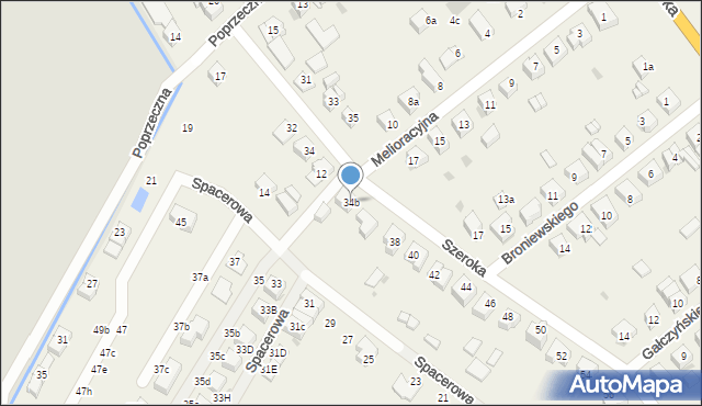 Radwanice, Szeroka, 34b, mapa Radwanice