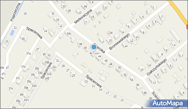 Radwanice, Szeroka, 42a, mapa Radwanice