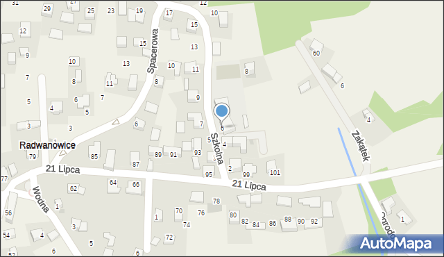 Radwanowice, Szkolna, 6, mapa Radwanowice