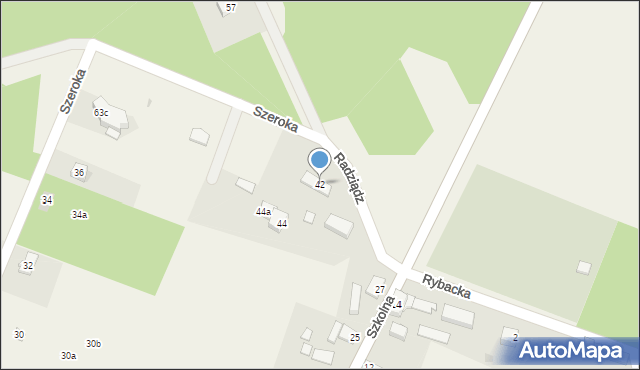 Radziądz, Szeroka, 42, mapa Radziądz