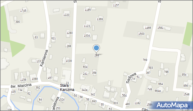 Radziechowy, Szkolna, 289, mapa Radziechowy