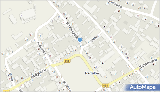 Radziłów, Szczuczyńska, 1, mapa Radziłów