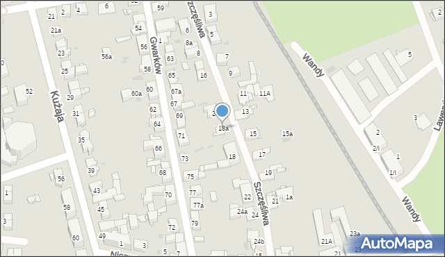 Radzionków, Szczęśliwa, 18a, mapa Radzionków