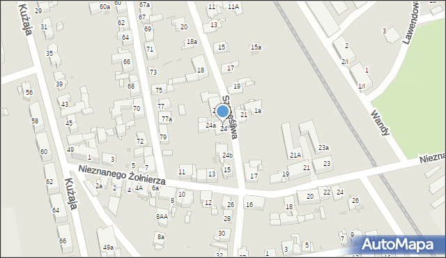 Radzionków, Szczęśliwa, 24, mapa Radzionków