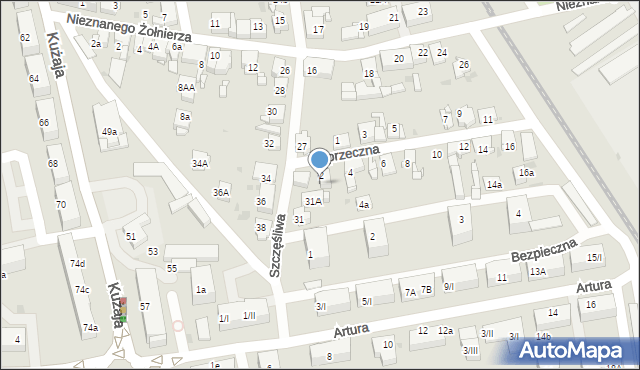 Radzionków, Szczęśliwa, 29, mapa Radzionków