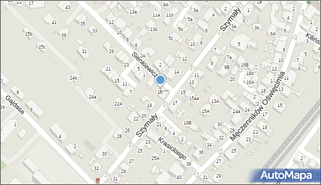Radzionków, Szymały, 16, mapa Radzionków