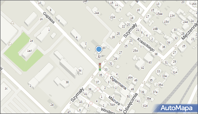 Radzionków, Szymały, 32, mapa Radzionków