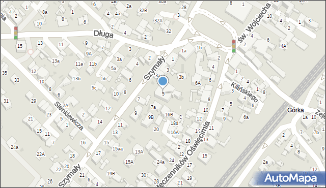 Radzionków, Szymały, 5, mapa Radzionków