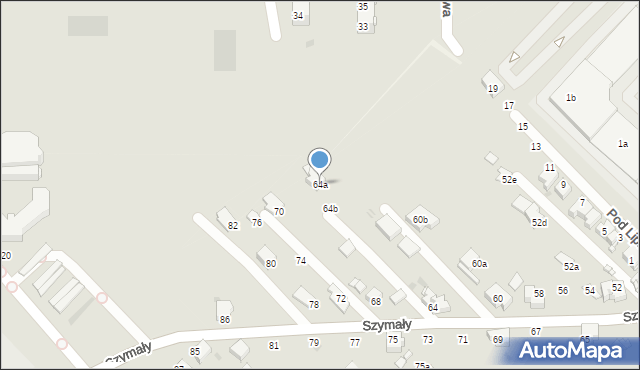 Radzionków, Szymały, 64a, mapa Radzionków