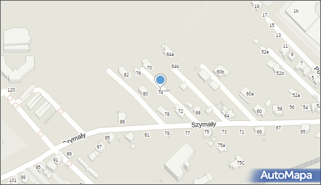 Radzionków, Szymały, 74, mapa Radzionków