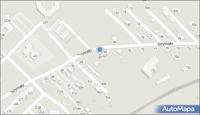 Radzionków, Szymały, 87, mapa Radzionków