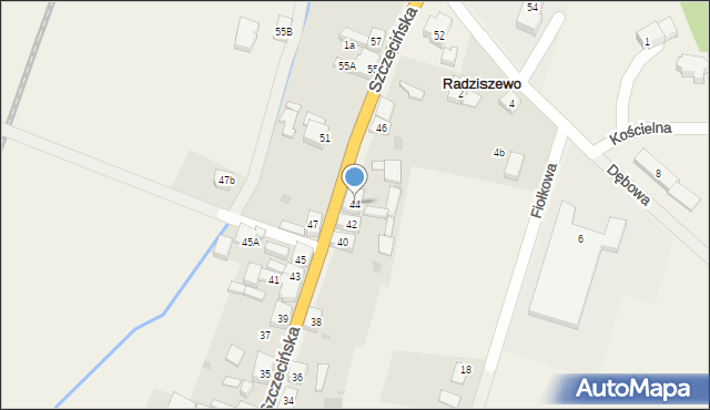 Radziszewo, Szczecińska, 44, mapa Radziszewo