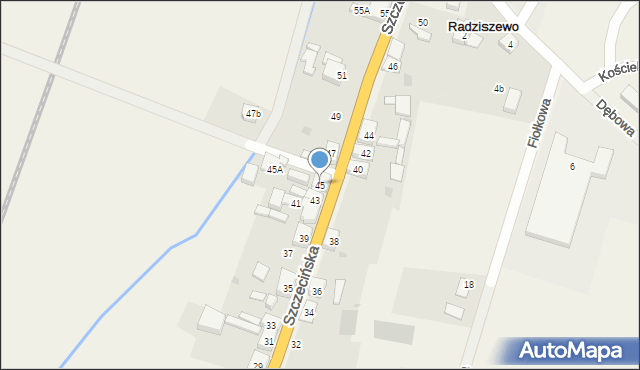 Radziszewo, Szczecińska, 45, mapa Radziszewo