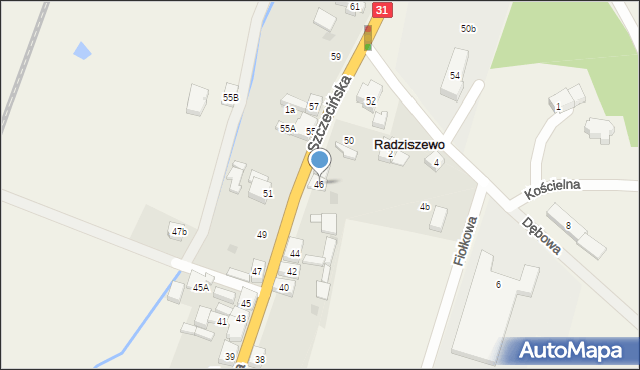 Radziszewo, Szczecińska, 46, mapa Radziszewo