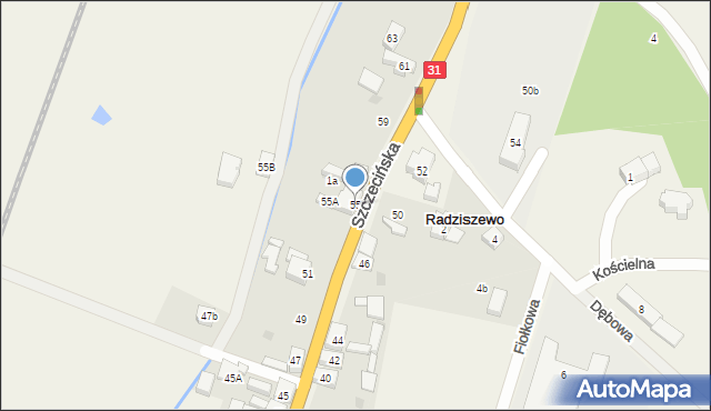 Radziszewo, Szczecińska, 55, mapa Radziszewo