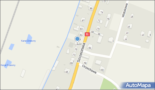 Radziszewo, Szczecińska, 77, mapa Radziszewo