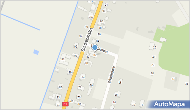Radziszewo, Szczecińska, 82, mapa Radziszewo