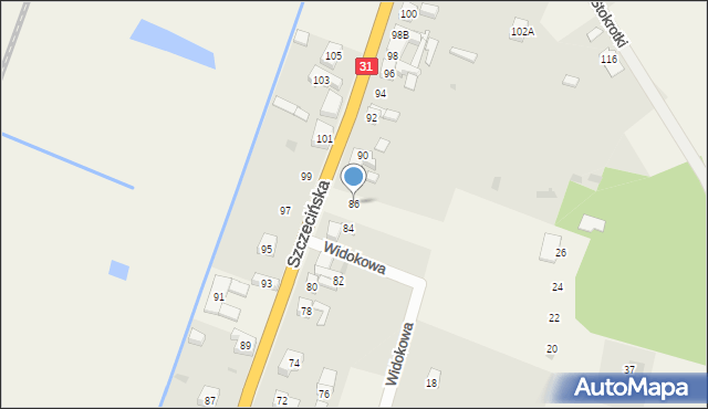 Radziszewo, Szczecińska, 86, mapa Radziszewo