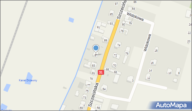 Radziszewo, Szczecińska, 87, mapa Radziszewo