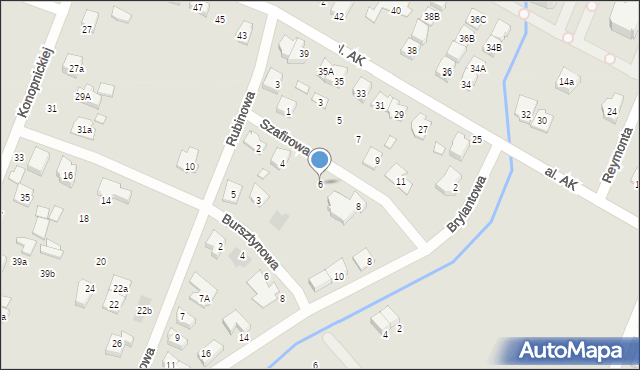 Radzymin, Szafirowa, 6, mapa Radzymin