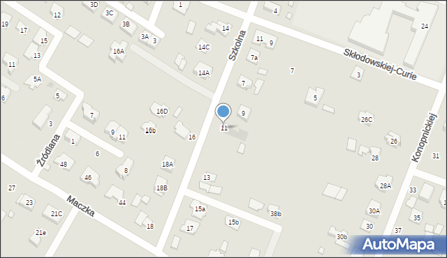 Radzymin, Szkolna, 11, mapa Radzymin