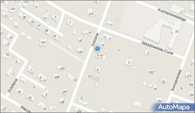 Radzymin, Szkolna, 7, mapa Radzymin