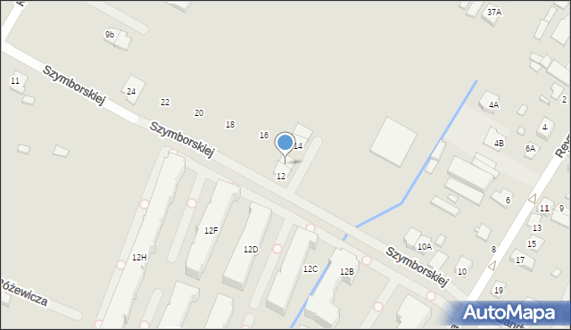 Radzymin, Szymborskiej Wisławy, 12a, mapa Radzymin