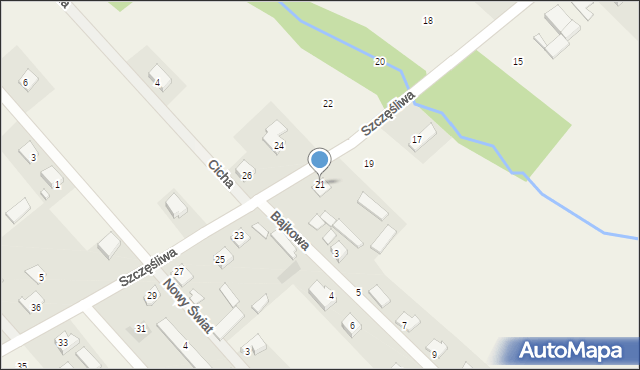 Rajec Poduchowny, Szczęśliwa, 21, mapa Rajec Poduchowny