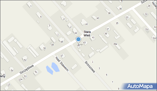 Rajec Poduchowny, Szczęśliwa, 45, mapa Rajec Poduchowny