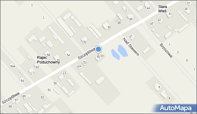 Rajec Poduchowny, Szczęśliwa, 51, mapa Rajec Poduchowny